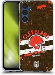 Head Case Designs Officially Licensed NFL Helmet Distressed Cleveland Browns Logo Art Gel Case [Military Grade Protection] Compatible with Samsung Galaxy A15