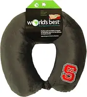 World's Best NCAA Feather-Soft Microfiber Neck Pillow, North Carolina State Wolfpack, Charcoal
