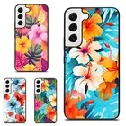 For Samsung Galaxy Z Fold Flip 3 4 5 6 Anti scratch Case Colored Floral Hibiscus