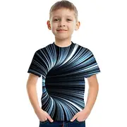Boys 3D Graphic Color Block Optical Illusion T shirt Tee Short Sleeve 3D Print Summer Sports Streetwear Basic Kids 3-12 Years