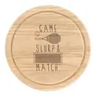 Game Slurp And Match Round Chopping Cheese Board Funny Tennis Sport
