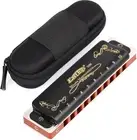 Harmonica Key of C 10 Hole 20 Tone Harmonica C Blues with Case Top Grade Heav...