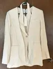 NEW Lattelier Ivory Blazer Pantsuit Size LARGE Linen Blend Minimalist