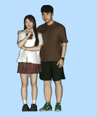 Resin 1/64 Diorama Real Series Miniature Figure Toys Doll Sweet Lover 70