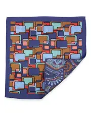 [Declic] Maxwell Reversible Pocket Square in Blue