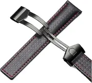 [HMCAUCVEJ] Watch Strap 19mm 20mm 22mm Watchband Fit For Tag Fit For Heuer Fit For Carrera F1 Watch Band Red Men Fold Buckle Bracelet