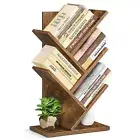 Tree Bookshelf 5-Tier Bookcase Small Bookshelf Space-Saving Corner Shelf Book...