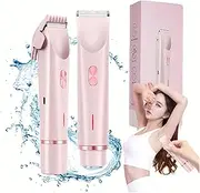 Glow Aura Shaver,Dual Head Shaver Women,Glowshave - Electric 2 In 1 Lady Razor,Electric Hair Trimmer For Women Dual Head Shaver,Waterproof Electric Bikini Trimmer,Glowshave Hair Remover,Wet & Dry (1pc)