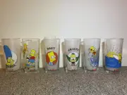 THE SIMPSONS DRINKING GLASSES 1996 And 1998 NUTELLA COLLECTABLE + IXL BART GLASS