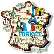 France Jumbo Country Map Magnet by Classic Magnets, Collectible Souvenirs Made in The USA