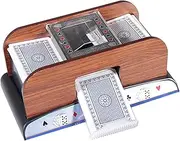 Premium Manual Card Shuffler, 2 Deck Professional Poker Cards Shuffle Machine, Electric Wooden Playing Card Deck Shuffler, Battery Operated and Quiet Operation, for Playing Blackjack Game