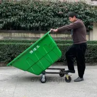 在飛比找蝦皮購物優惠-環保四輪商用保潔清運車市政物業環衛手推車垃圾車大號戶外垃圾桶