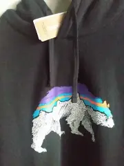 NWT Patagonia Men's Back For Good Uprisal Hoody, Black With Bear, L