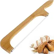 Bread Bow Cutter for Right or Left-Handed Use - Stainless Steel Cutting Tool With Wood Handle - Serrated Bagel Slicer 15.7 Inches for Homemade Bagels, Baguettes