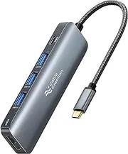 USB C Hub,CableCreation 5-in-1 USB C to HDMI Multiport Adapter,100W PD,3*USB 3.0 Ports for Galaxy,MacBook Pro,MacBook Air M1/M2, iPad Pro, Surface Pro, XPS, Type c Dock