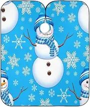 Cheerful Snowman Blue Haircutting Cloth Hair Dye Cape Reusable, Salon Cape, Cheerful Snowman Blue