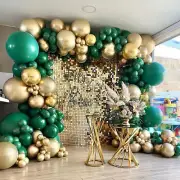 Green and Gold Balloon Dark Green135Pcs for Birthday Party Christmas Decoration