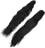 Vaguelly 2pcs Long Black Curly Hair Extensions Ponytail Wig for Women Natural Look Hair Comfortable Wear Fashionable and Stylish Curly Ponytail Occasion