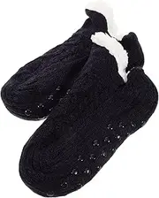 [FOMIYES] 1 Pair Warm Fleece Lined Non Slip Winter Socks for Women Cozy Indoor Slipper Socks with Grippers for Enhanced Warmth and Safety for Bedroom Use Cold Weather