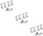 ibasenice 3sets 4r Bass Machine Head Tuners Silver Finish Tuning Pegs for Bass Guitar Made of Hard Zinc Alloy 4pcs*3