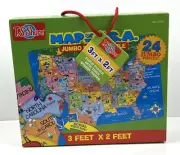 TS Shure Jumbo Floor Puzzle Map of The U.S.A. Giant Puzzle 24 Pc. 3' x 2'