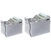 2Pcs Collapsible Felt Storage Bin Storage Basket with Carry Handles