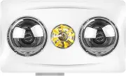 Modura Bathlux2 Bathroom 3 in 1 Unit Heater Fan Exhaust Light Infrared 2x275W Instant Heat (White)