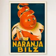 Galrie Naranja Bilz Orange Juice Vintage Poster by Achille Mauzan Retro Wall Art Décor, Wood Frame, A3 30 x 42cm (12 x 16inch)