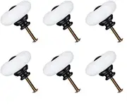 Ceramic Knob,Cabinet,Furniture Pull Handles,Door Pull,Drawer Pull Handle,6pcs Ceramic Knobs Pull Handle Furniture Drawer Cabinet Cupboard Wardrobe Dresser Storage Boxes Accessories 32mm Dia White