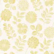 4066-26530 Inge Yellow Floral Block Print Scandinavian Non Woven Wallpaper