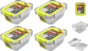 60X Small Foil Food Container Tray and Lid Roasting BBQ Takeaway Oven Trays