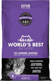 WORLDS BEST Cat Litter Lavender 6.35kg Quick Clumping Flushable Odour Control