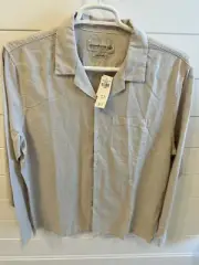 Abercrombie & Fitch Classic Fit Pocket Linen Shirt Light Tan New with Tags