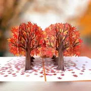 Stunning Japanese Red Maple Forest in Autumn Pop Card