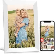10.1 Inch Digital Photo Frame, WiFi Digital Picture Frame IPS Touch Screen Smart Cloud Photo Frame with 16GB Storage, Auto-Rotate, Share Photos or Videos Instantly from Anywhere via Frameo App (White)