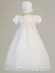 Audrey Girls Baby Christening Baptism Dress Gown White