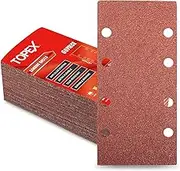 TOPEX Rectangular Detail Sander Pads 93 * 187mm Sanding Sheets Abrasive Sheet Hook&Loop Mixed Grits Coarse Accessories for TOPEX 3in1 Multi-Function Electric Sander (TX098)