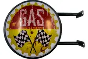 Gas Open 24 Hours Checkered Flag Bar Lighting Wall Sign Light LED