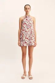 LUNA HALTER MINI DRESS - LILY GARDEN