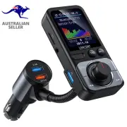 Bluetooth 5.0 FM Transmitter with Big Color Screen, Hifi Music Treble&Bass