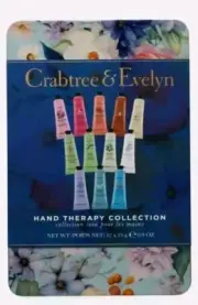 NEW Crabtree & Evelyn 12 Tubes Hand Therapy FLORAL Tin Rare Hard To Find