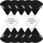 Yrarbil 3 Pieces Triangle Powder Puff, Soft Velour Puff Face Makeup Puff for Loose/Body/Mineral Powder, Wet and Dry Dual-use, with Travel Storage Box (Black)