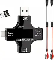 2 in 1 USB-C Tester Power Meter, Voltage Current Power Charger Voltmeter Ammeter for Fast Charging