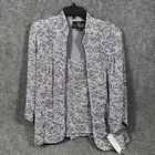 ALEX EVENINGS 2pc Glitter Sparkle Shimmer Jersey Knit Slinky Tank Top + Jacket L