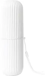 Toothbrush Travel Case, Portable Toothbrush Cup Case Box Container Plastic Travel Toothbrush Case Toothbrush Holders for Traveling(White)