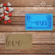 Love with heart Cookie Cutter and Embosser - 4.4cm x 7.2cm