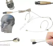 Pro Beige Headset head worn Microphone for GTD Audio Wireless 3pin Mini XLR