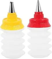 Hoement 2pcs Squeeze Bottles for Cookie Decorating Cake Decorating Icing Bottles Baking Supplies Pp Material Random Color