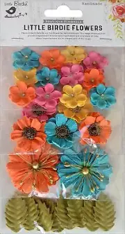 Little Birdie Renae Paper Flower 27/Pkg-Vivid Palette - 3 Pack