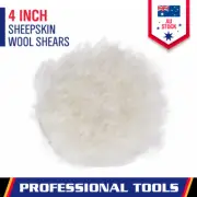 4" Wool Polishing Pad 101mm Sheepskin Buffing Pads Hook and Loop Back Cutting